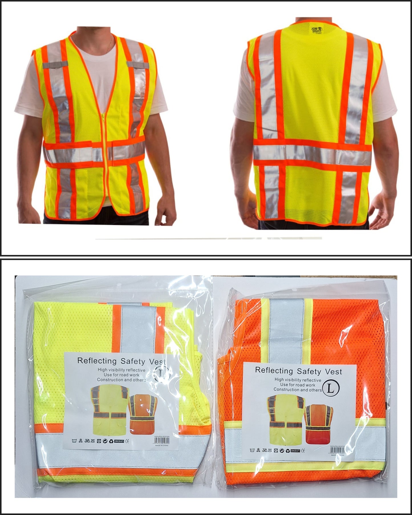 SAFETY VEST LARGE. YELLOW & ORANGE $9.99