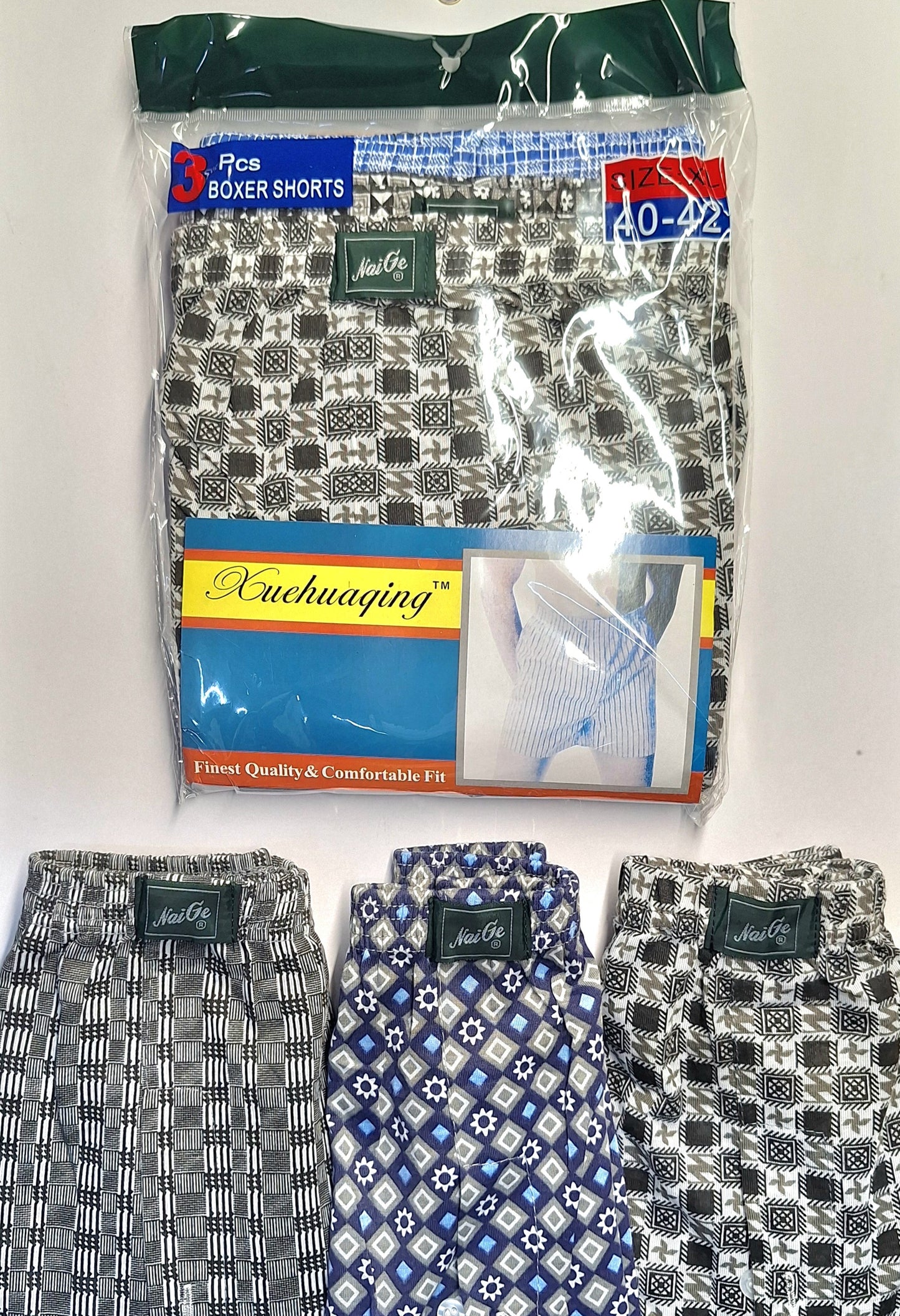 3 Pcs. BOXER SHORTS SIZE XL (40-42)———— $7.99