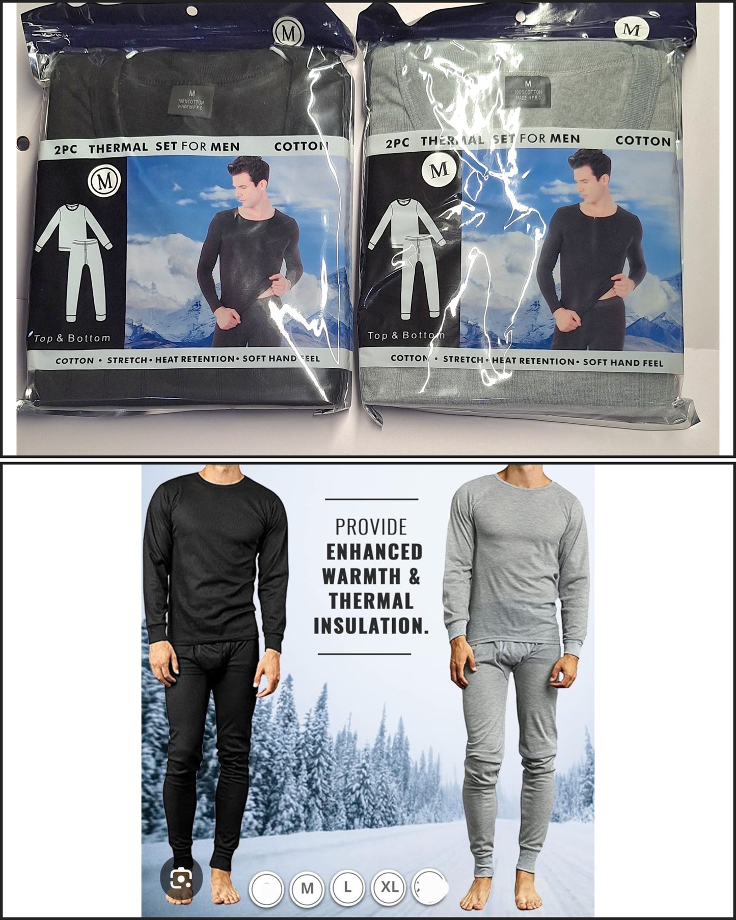 2 PC THERMAL SET FOR MEN SIZE M.————$12.99 (UNIDAD)