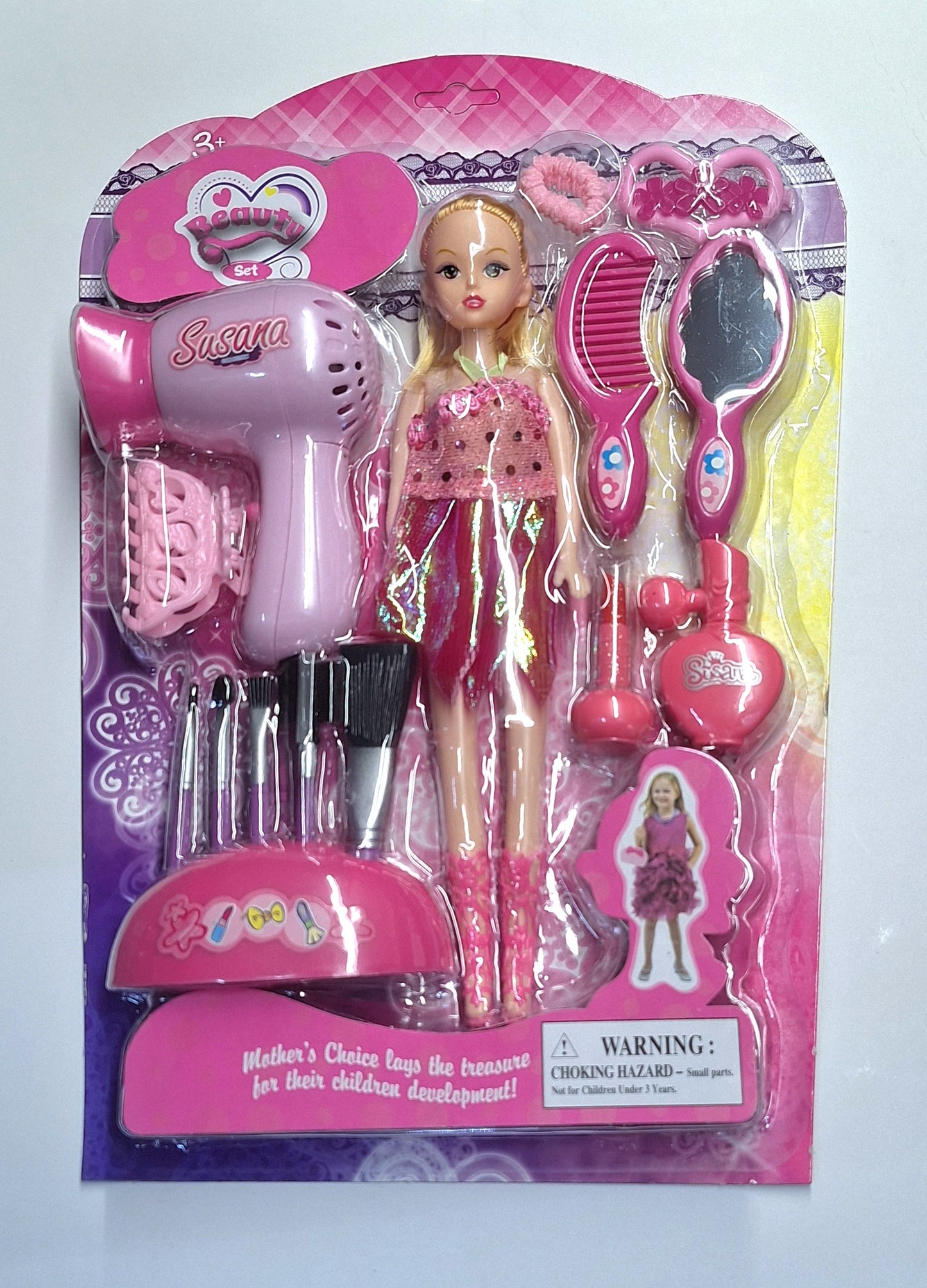 BEAUTY SET & DOLL. ( BE-049 )———————————$10.99