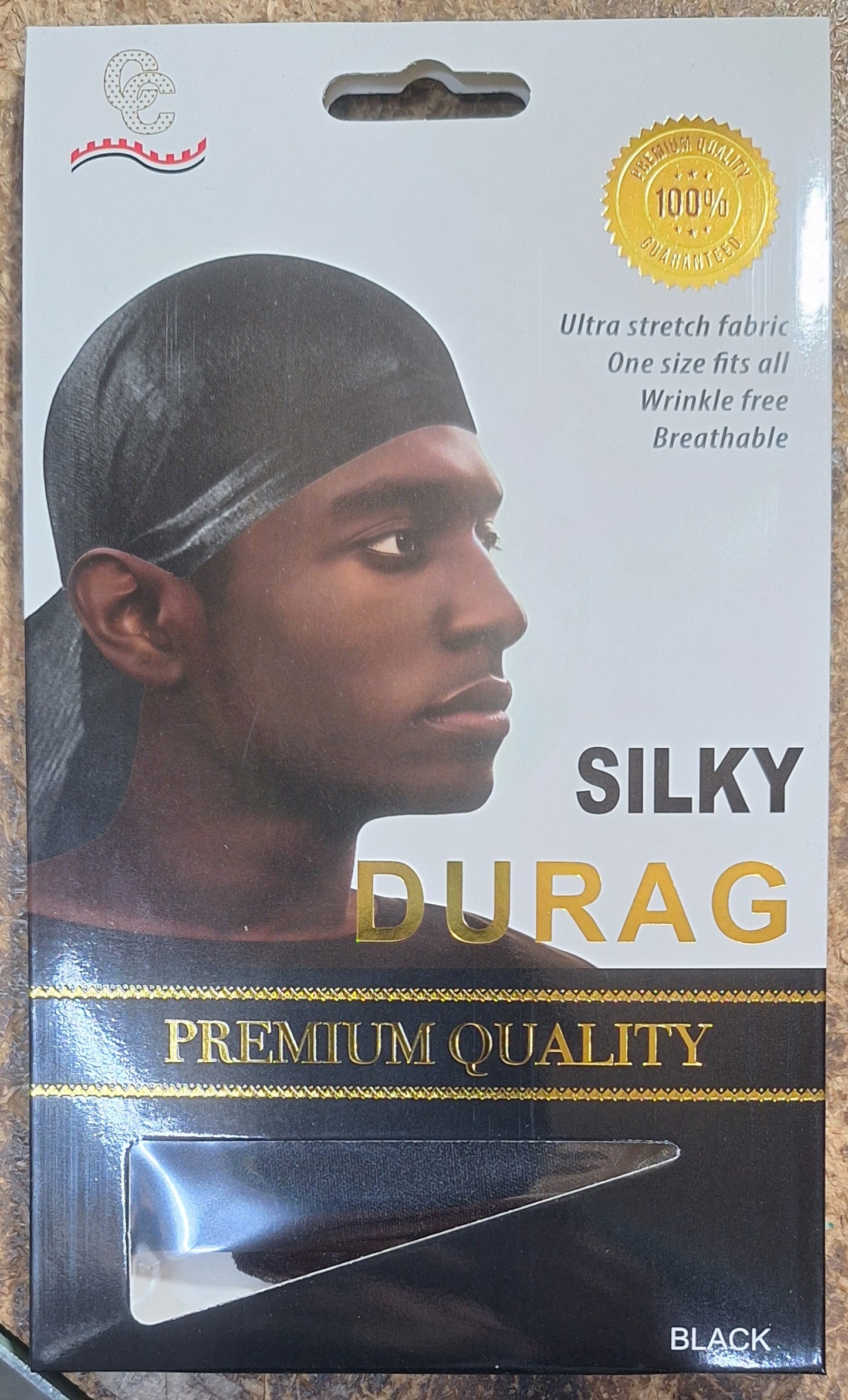 SILKY DURAG BLACK. ( MH 1300B )————————-$3.99