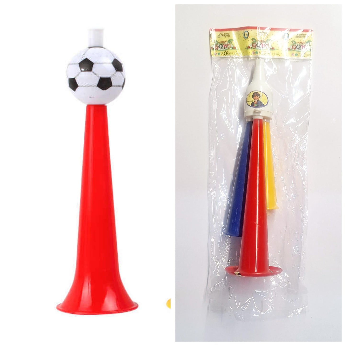 SOCCER HORN W/STRING.———————— $1.99