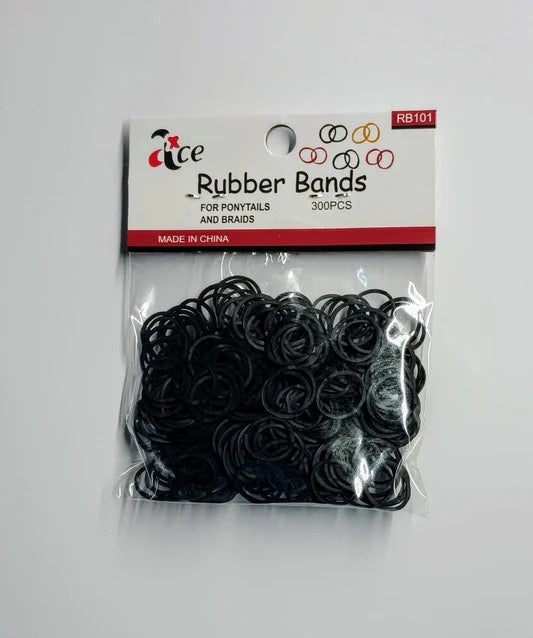 RUBBER BANDS BLACK 300 PCS.     (# RB 101 BK)————————$1.00