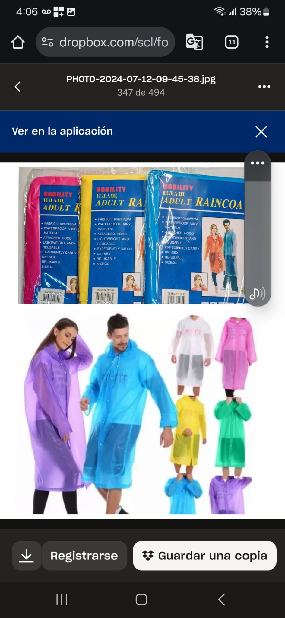 ADULT RAINCOAT.——————— $2.99