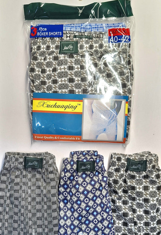3 Pcs. BOXER SHORTS SIZE XL (40-42)———— $7.99