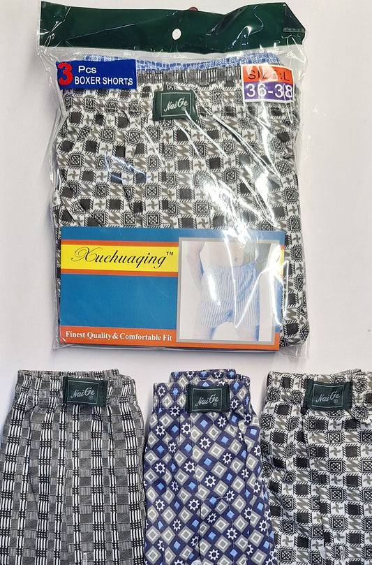 3Pcs. BOXER SHORTS SIZE L (36-38)———— $7.99