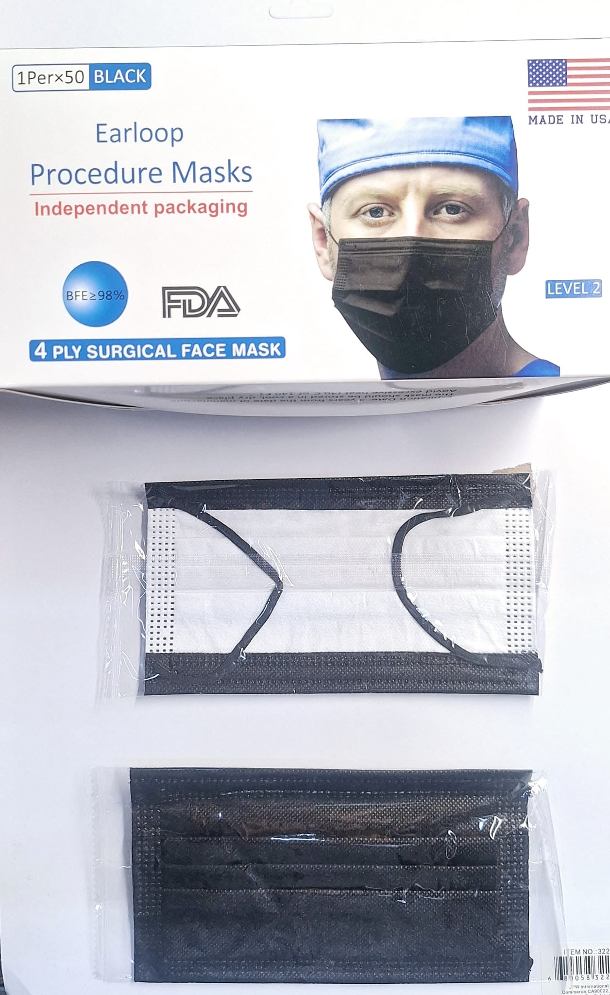 MASCARILLA COVID BLACK x 50 PCS