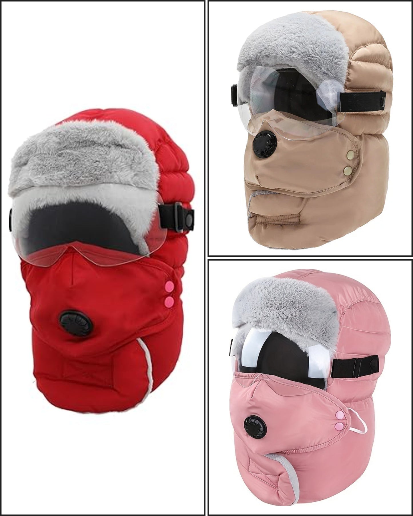 INSULATED WINTER HAT COLOR WITH GLASSES $14.99 (UNIDAD)