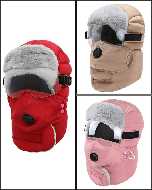 INSULATED WINTER HAT COLOR WITH GLASSES $14.99 (UNIDAD)