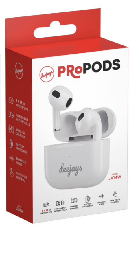 HF PROPODS JX 14W. WHITE.————— $29.99