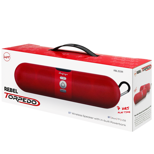 SPEAKER REBEL TORPEDO RED.Dee(RBL33R). —————  $39.99