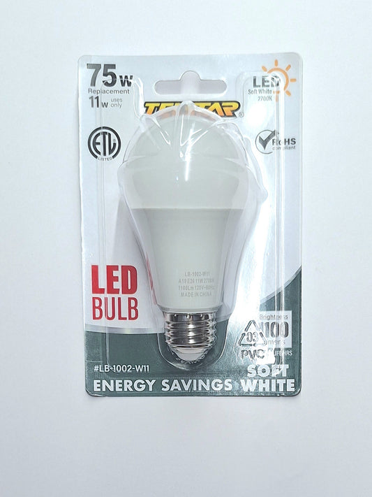 LED BULB SOFT WHITE.  75w.————— $2.99