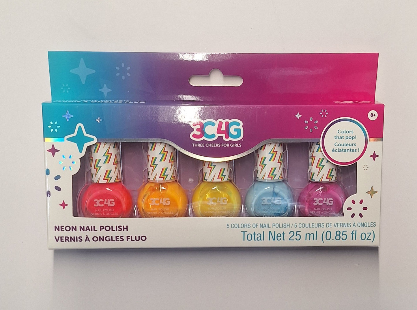 5 COLORS NEON NAIL POLISH. (# 10014N)—————————$8.99