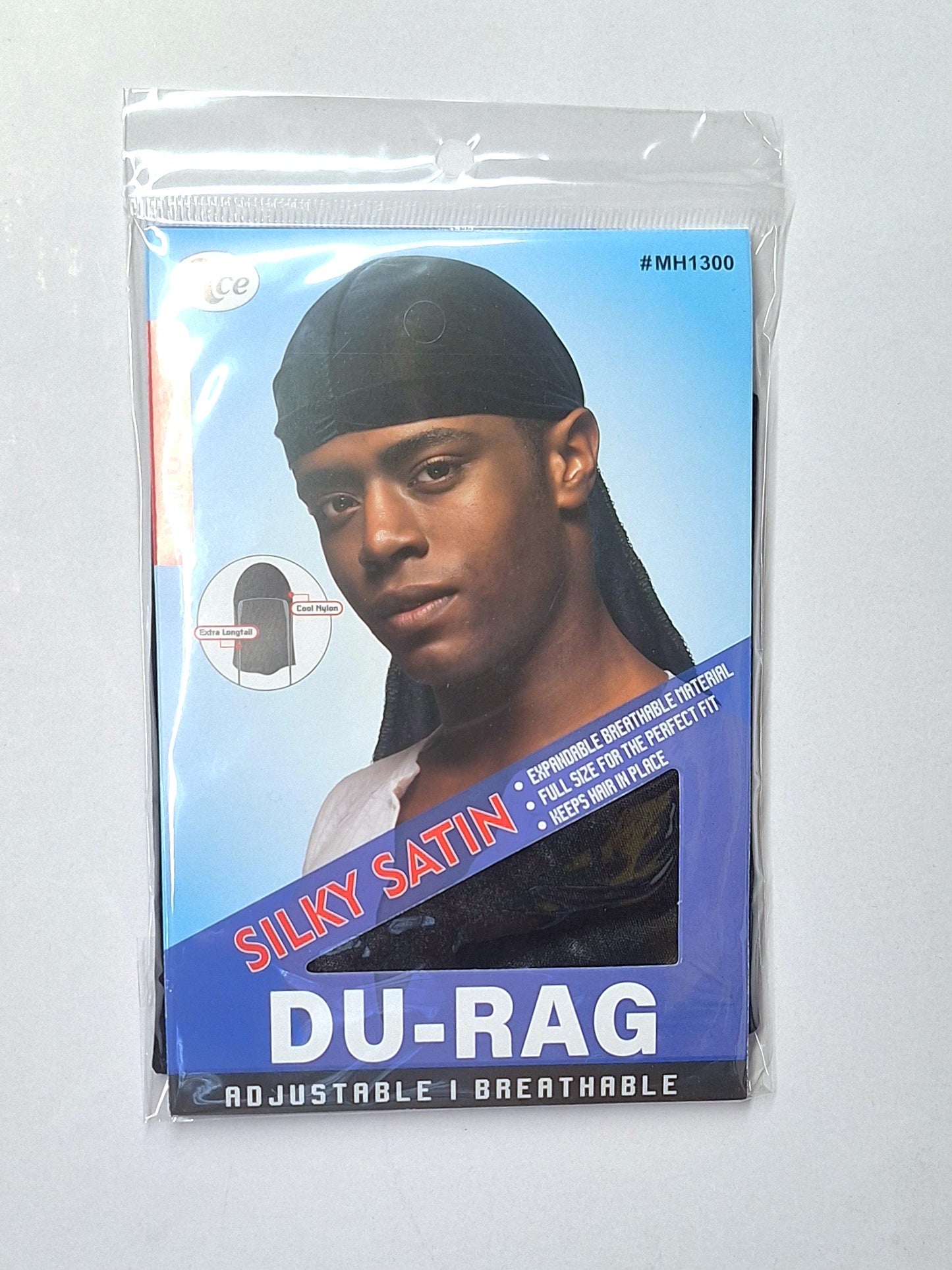 SILKY DURAG BLACK.   ( MH 1300B )————————-$3.99