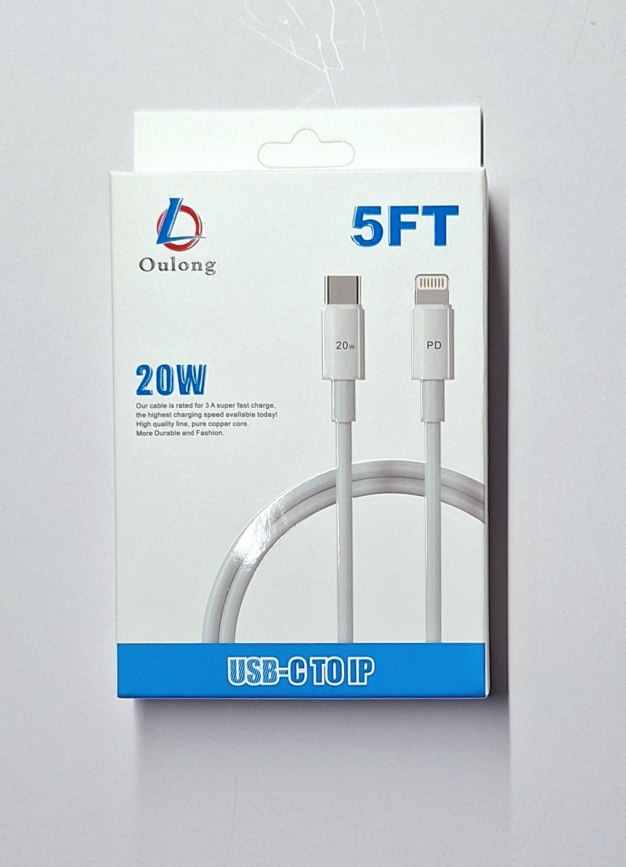 CABLE  C-IPH  5 FT  OULONG.————————$4.99
