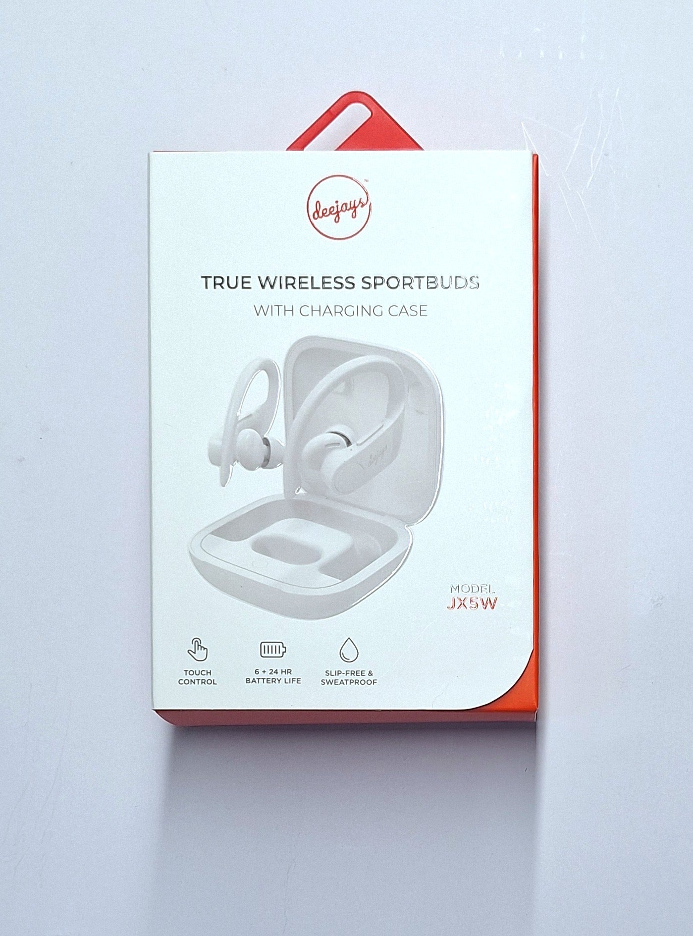 TRUE WIRELESS SPORTBUDS WHITE.  ( JX5 W )————$29.99