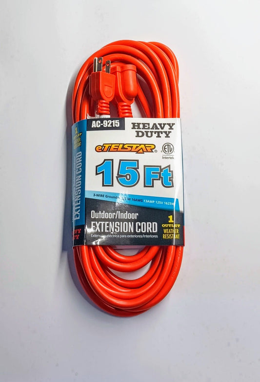 ORANGE EXTENSION CORD 15 FT  3-WIRE.———— $19.99